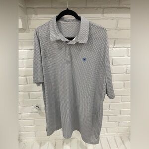 Artiat Men’s Tek All Over Print Short Sleeve Grey Polo Size XXL County Weastern